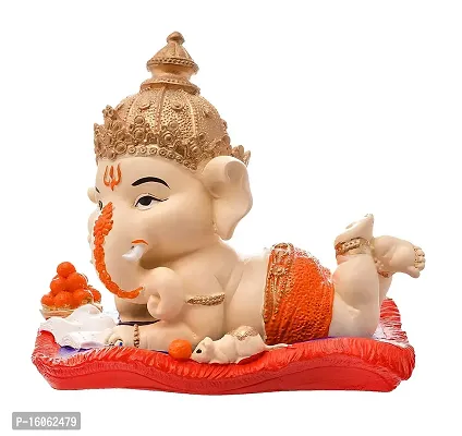 Ruchit Handicraft Handcrafted Polyresin Eco Friendly Lord Ganesha Ganpati Idol Figurine | Lord Ganesha Statue for Home Decoration, Multicolor-thumb2