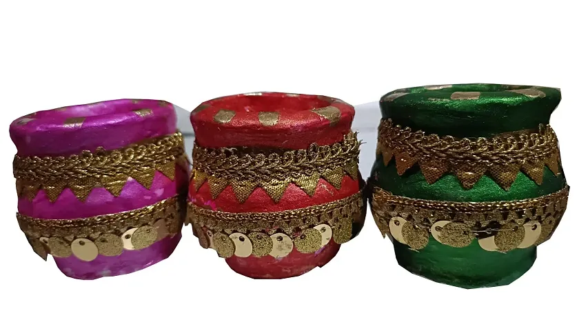 Mahi Home Decor Diwali Diyas|Traditional Handmade Terracotta Clay Diya | Diya for Puja | Diwali Home Decoration Diya (Set of 4, Multicolour)