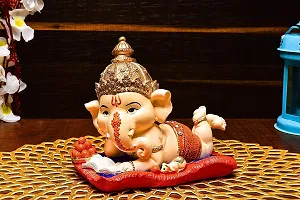 Ruchit Handicraft Handcrafted Polyresin Eco Friendly Lord Ganesha Ganpati Idol Figurine | Lord Ganesha Statue for Home Decoration, Multicolor-thumb4