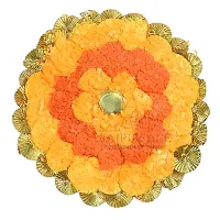 Mahi Home Decor Diwali Celebration Rangoli Design Tea Light Diya/Artificial Floral Design Tea Light Diya for Home Office Decoration (Pack of 1) with Tea Light (Round Rangoli Tea Light)-thumb1