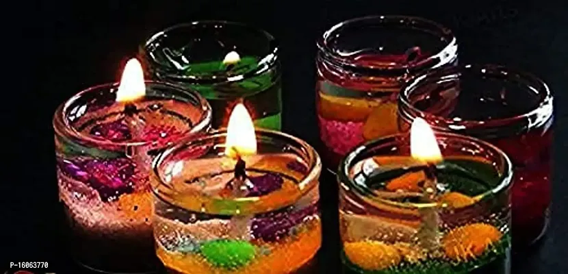 Mahi Home Decor Diwali Beautiful Handcrafted Gel Wax Diya Beautiful Tea Light Diya for Festive Session, Multicolour Set of 6-thumb5