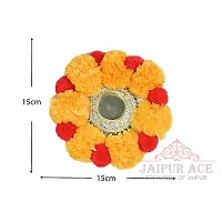 Mahi Home Decor Diwali Celebration Rangoli Design Tea Light Diya/Artificial Floral Design Tea Light Diya for Home Office Decoration (Pack of 1) with Tea Light (Round Tea Light)-thumb4