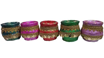 Mahi Home Decor Diwali Diyas|Traditional Handmade Terracotta Clay Diya | Diya for Puja | Diwali Home Decoration Diya (Set of 4, Multicolour)-thumb3