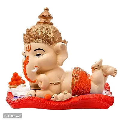 Ruchit Handicraft Handcrafted Polyresin Eco Friendly Lord Ganesha Ganpati Idol Figurine | Lord Ganesha Statue for Home Decoration, Multicolor-thumb0