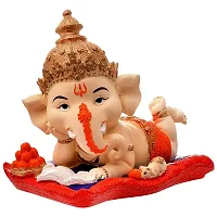 Ruchit Handicraft Handcrafted Polyresin Eco Friendly Lord Ganesha Ganpati Idol Figurine | Lord Ganesha Statue for Home Decoration, Multicolor-thumb3