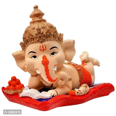 Ruchit Handicraft Handcrafted Polyresin Eco Friendly Lord Ganesha Ganpati Idol Figurine | Lord Ganesha Statue for Home Decoration, Multicolor-thumb4