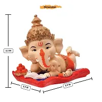 Ruchit Handicraft Handcrafted Polyresin Eco Friendly Lord Ganesha Ganpati Idol Figurine | Lord Ganesha Statue for Home Decoration, Multicolor-thumb2