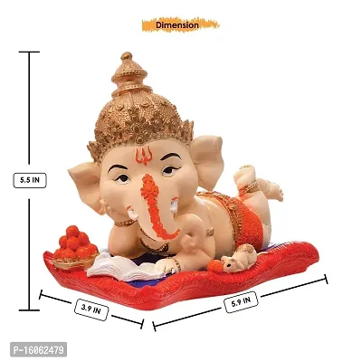 Ruchit Handicraft Handcrafted Polyresin Eco Friendly Lord Ganesha Ganpati Idol Figurine | Lord Ganesha Statue for Home Decoration, Multicolor-thumb3