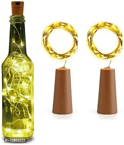 Mahi Home Decor 20 LED Waterproof Cork Fairy Wine Bottle Lights Battery Operated String for Jar Party Wedding Festival Cafe Decoration Mini DIY Party Christmas Wedding (Pack of 2, Warmwhite)