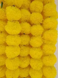 Mahi Home Decor Artificial Marigold Fluffy Flowers Hanging Garlands (Pack of 5) (Yellow)-thumb1