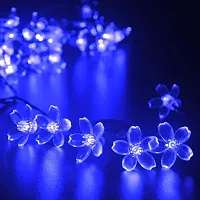 Silicon Flower Curtain String Window Festival Lights Indoor Outdoor Home Decoration Series for Diwali, Christmas, Wedding,(3 Meter, BLUE,14 Flower LED)-thumb3