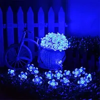 Silicon Flower Curtain String Window Festival Lights Indoor Outdoor Home Decoration Series for Diwali, Christmas, Wedding,(3 Meter, BLUE,14 Flower LED)-thumb1