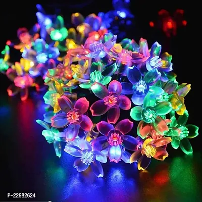 Silicon Flower Curtain String Window Festival Lights Indoor Outdoor Home Decoration Series for Diwali, Christmas, Wedding,(3 Meter, MULTICOLOR,14 Flower LED)