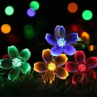 Silicon Flower Curtain String Window Festival Lights Indoor Outdoor Home Decoration Series for Diwali, Christmas, Wedding,(3 Meter, MULTICOLOR,14 Flower LED)-thumb1