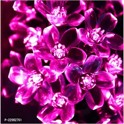 Silicon Flower Curtain String Window Festival Lights Indoor Outdoor Home Decoration Series for Diwali, Christmas, Wedding,(3 Meter, PURPLE,14 Flower LED)-thumb0