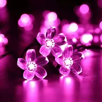 Silicon Flower Curtain String Window Festival Lights Indoor Outdoor Home Decoration Series for Diwali, Christmas, Wedding,(3 Meter, PURPLE,14 Flower LED)-thumb2