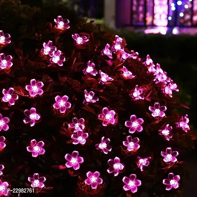 Silicon Flower Curtain String Window Festival Lights Indoor Outdoor Home Decoration Series for Diwali, Christmas, Wedding,(3 Meter, PURPLE,14 Flower LED)-thumb5