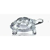 Feng shui Crystal Turtle (Small 5 inches, Transparent) Tortoise for Peace and Prosperity | Home Decor and Gifting Vastu-thumb2