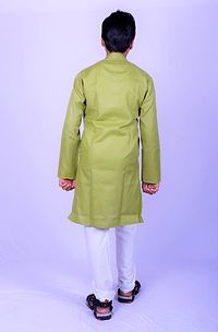 Boys Mehendi Festive  Party Kurta And Pyjama Set-thumb3