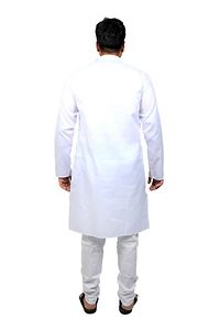 Men Kurta and Pyjama Set Cotton Blend (White)-thumb1