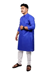 Men Kurta and Pyjama Set Cotton Blend (Royal Blue)-thumb3