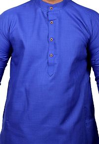 Men Kurta and Pyjama Set Cotton Blend (Royal Blue)-thumb4