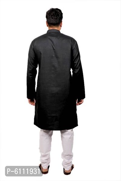 Men Kurta and Pyjama Set Cotton Blend Black-thumb2