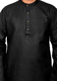 Men Kurta and Pyjama Set Cotton Blend Black-thumb4