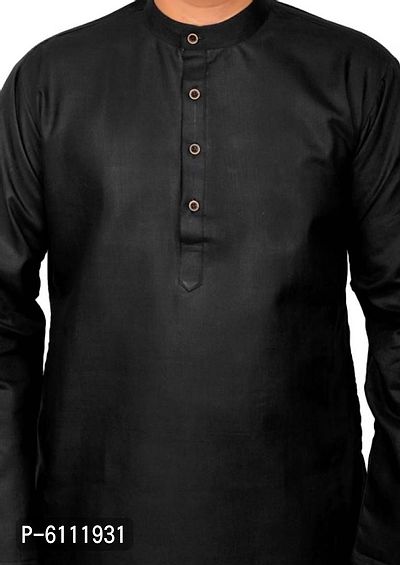 Men Kurta and Pyjama Set Cotton Blend Black-thumb5