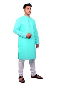 Men Kurta and Pyjama Set Cotton Blend Firoza-thumb2