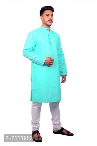 Men Kurta and Pyjama Set Cotton Blend Firoza-thumb3