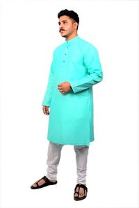 Men Kurta and Pyjama Set Cotton Blend Firoza-thumb3