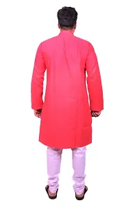 Men Kurta and Pyjama Set Cotton Blend Pink-thumb1