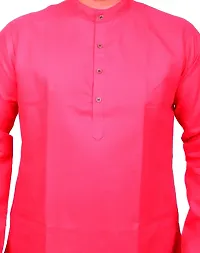 Men Kurta and Pyjama Set Cotton Blend Pink-thumb4