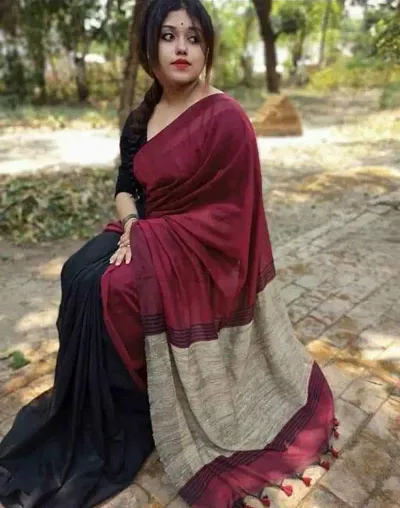 New Trendy Cotton Sarees with Blouse Piece