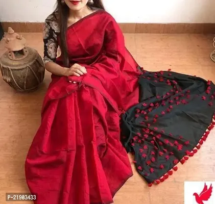 Stylish Cotton Saree with Blouse Piece For Women