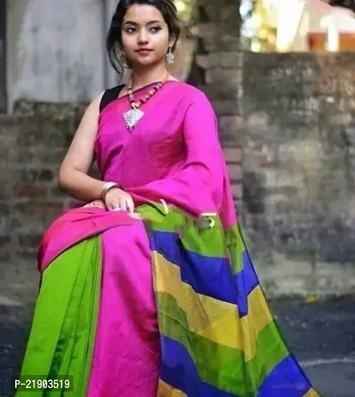 Stylish Cotton Saree without Blouse piece For Women-thumb0