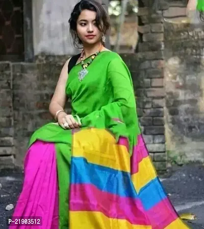 Stylish Cotton Saree without Blouse piece For Women-thumb0