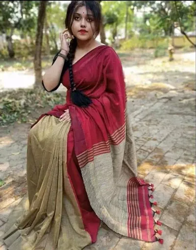Latest Attractive Khadi Cotton Sarees with Blouse Piece