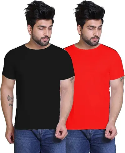 Reliable Solid Round Neck Tees Combo Of 2