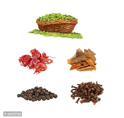 LJL Traders Kerala Spices Combo Laung (Clove), Elaichi (Cardamom), Kali mirch (Black Pepper), Dalchini Sticks (Cinnamon), Jawatri (Mace) 25 GMS Each-thumb0