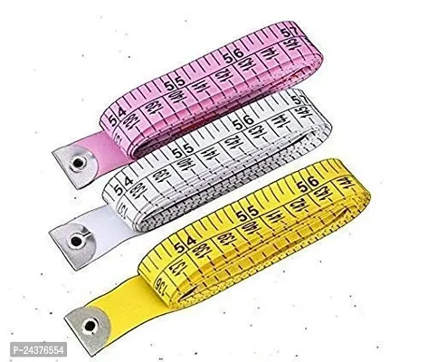 LJL Traders Cloth/Object/Body Measurement Tape (Multicolour, Plastic, 1.50 Meter/150 cm) - 3 Pieces-thumb0