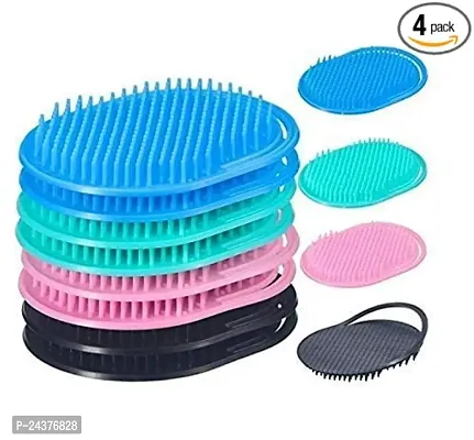 LJL Traders Portable Thin Pocket Comb, Scalp Massager for Oiling and Shampooing (Multi Color, Pack of 4)