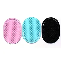 LJL Traders Portable Thin Pocket Comb, Scalp Massager for Oiling and Shampooing (Multi Color, Pack of 4)-thumb2