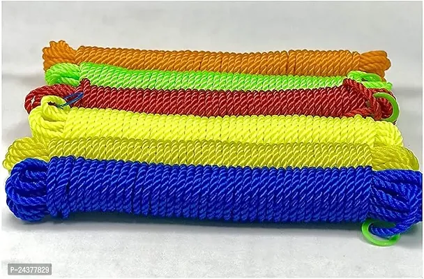 LJL Traders Nylon Rope/Multicolor Cloth Hanging Thin Rope for Indoor and Outdoor Purpose - Set of (4)