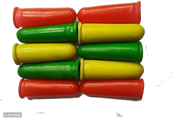 LJL Traders Rubber Latex Finger Caps Guard for Kitchen Cutting Vegetables Reusable Free Size, Multicolor - Superior Grade - Long Lasting (Pack of 6)-thumb2