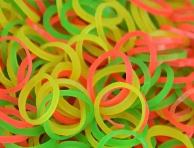 LJL Traders Rubber Band for Offices use/Home/Kitchen Uses (Multicolor, 1 inch Diameter) - 200 g (Pack of 1300 Pieces)