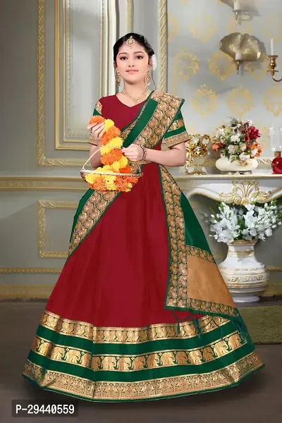 Trendy Brocade Classy Lehenga Choli For Girls - Maroon