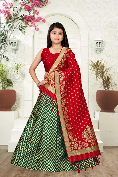 Girls Banarasi Art Silk Stylish Lehenga Choli Set