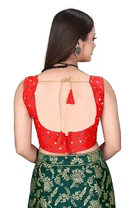 Alluring Green Jaquard Embroidered Lehenga Cholis For Girls-thumb3